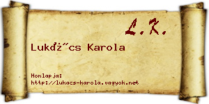 Lukács Karola névjegykártya