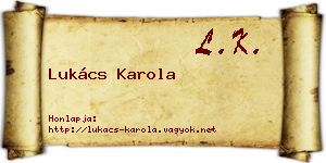 Lukács Karola névjegykártya