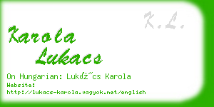 karola lukacs business card